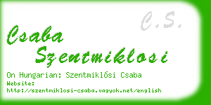 csaba szentmiklosi business card