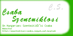 csaba szentmiklosi business card